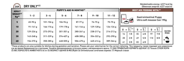 Royal canin clearance puppy feeding chart